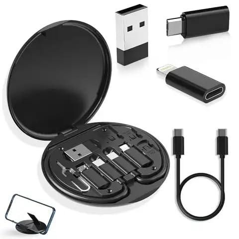 Fast Charging Travel Cable Set – 60W Multi Cable with USB - C, Micro USB & Lightning Connectors by Spectroum