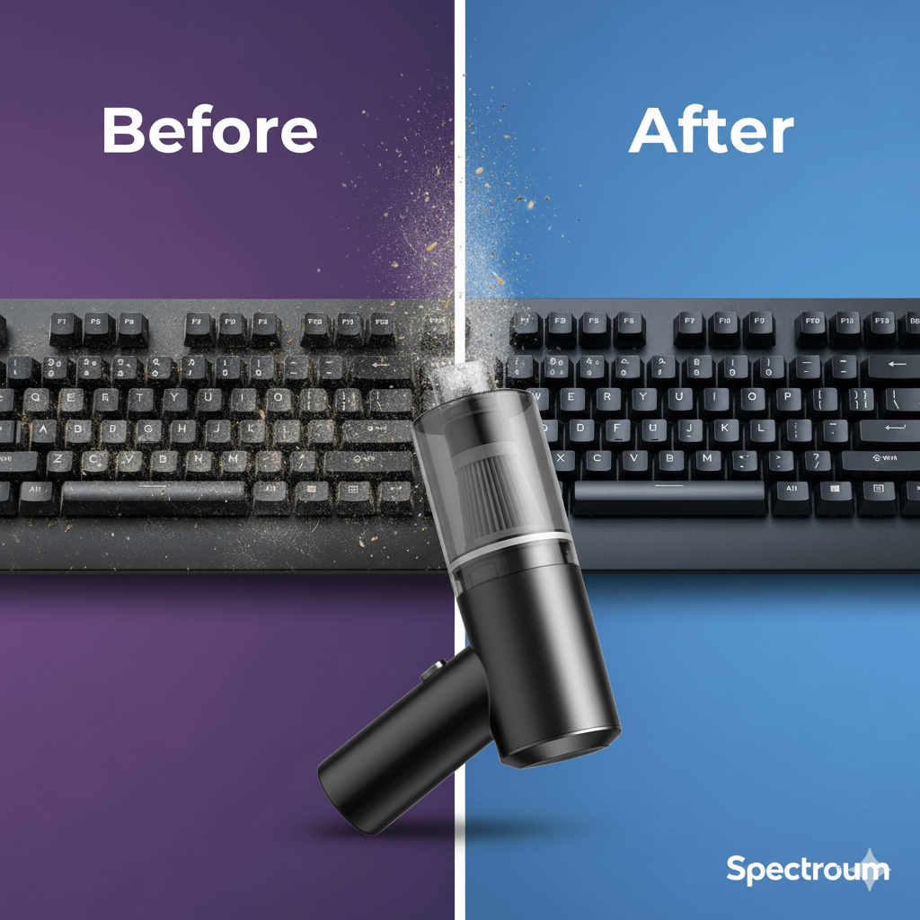 Laptop & Electronics Cleaning using Spectroum Portable Air Duster – On - Site/Remote by Spectroum