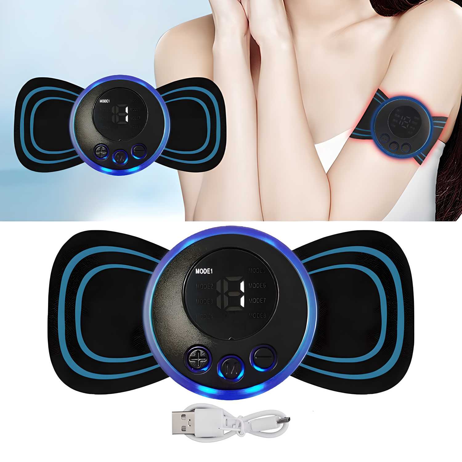 Mini Rechargeable Massager – 8 Modes, 19 Strengths | Pain Relief for Shoulder, Back, Legs & Arms by Spectroum
